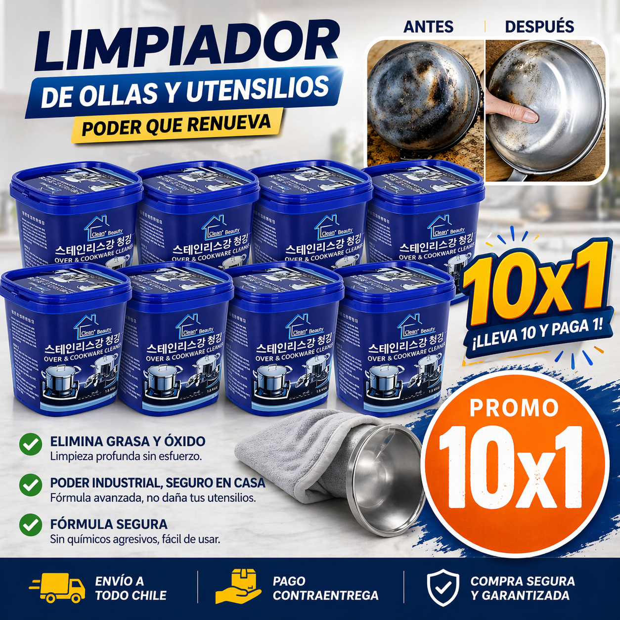 llevas 10 pagas 1 😱 Elimina oxido y quemado sin esfuerzo