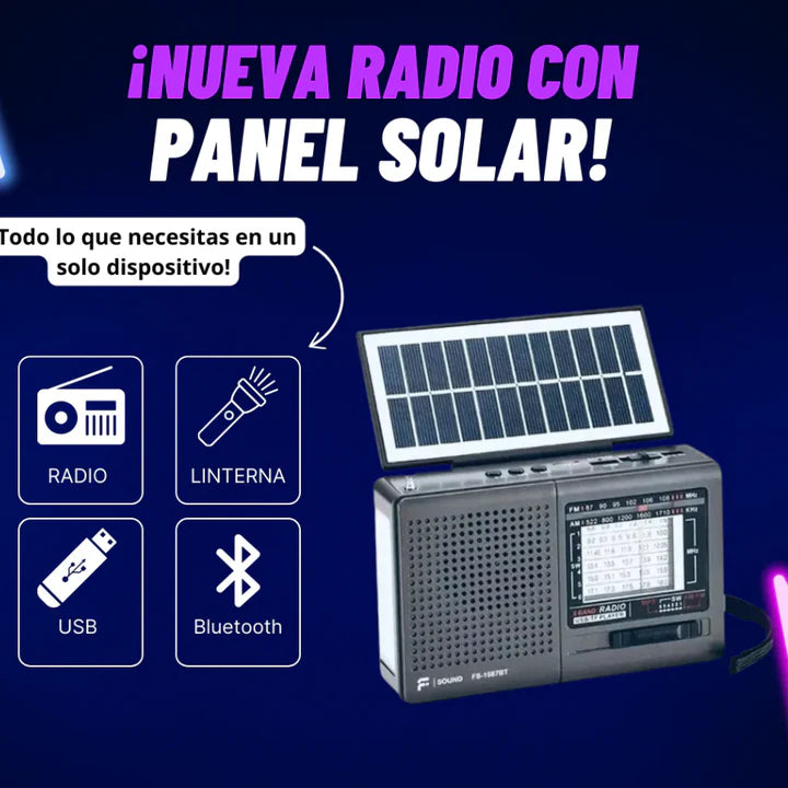 RADIO SOLAR PORTATIL PREMIUM X BOSS , Energía y Seguridad para Tus Momentos Más Importantes
