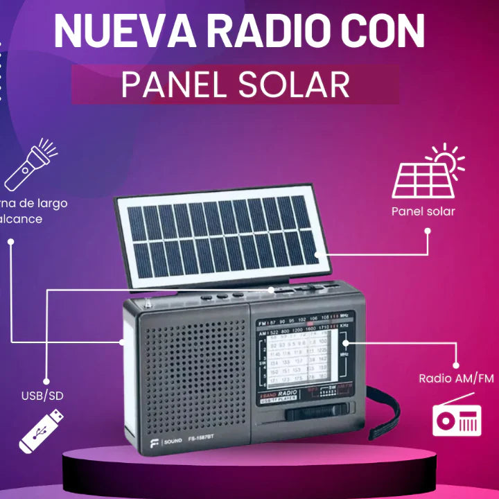 RADIO SOLAR PORTATIL PREMIUM X BOSS , Energía y Seguridad para Tus Momentos Más Importantes