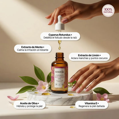 2x1 Cyperus Rotundus Renovia™ | Detén el crecimiento del vello no deseado de forma natural