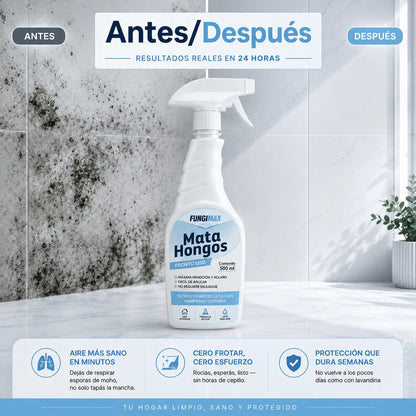 Mata Hongos - Removedor de moho | Paredes más limpias, frescas y protegidas en 24 horas.