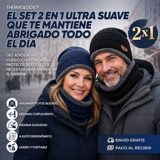 2x1 Conjunto de Gorro con Bufanda con Tecnología TERMICA