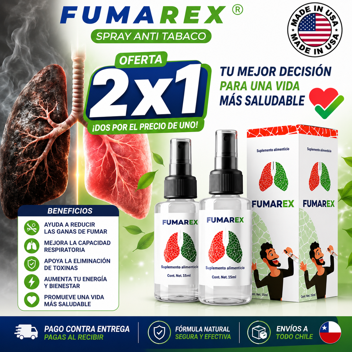 2x1 FUMAREX SPRAY PARA DEJAR DE FUMAR