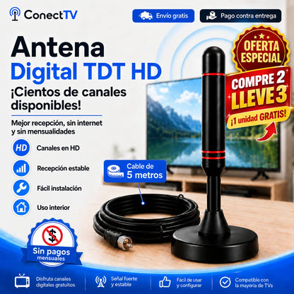 📺 Antena ConectTV™ | Canales HD Sin Mensualidades — ¡No Más VTR, Claro ni Movistar!