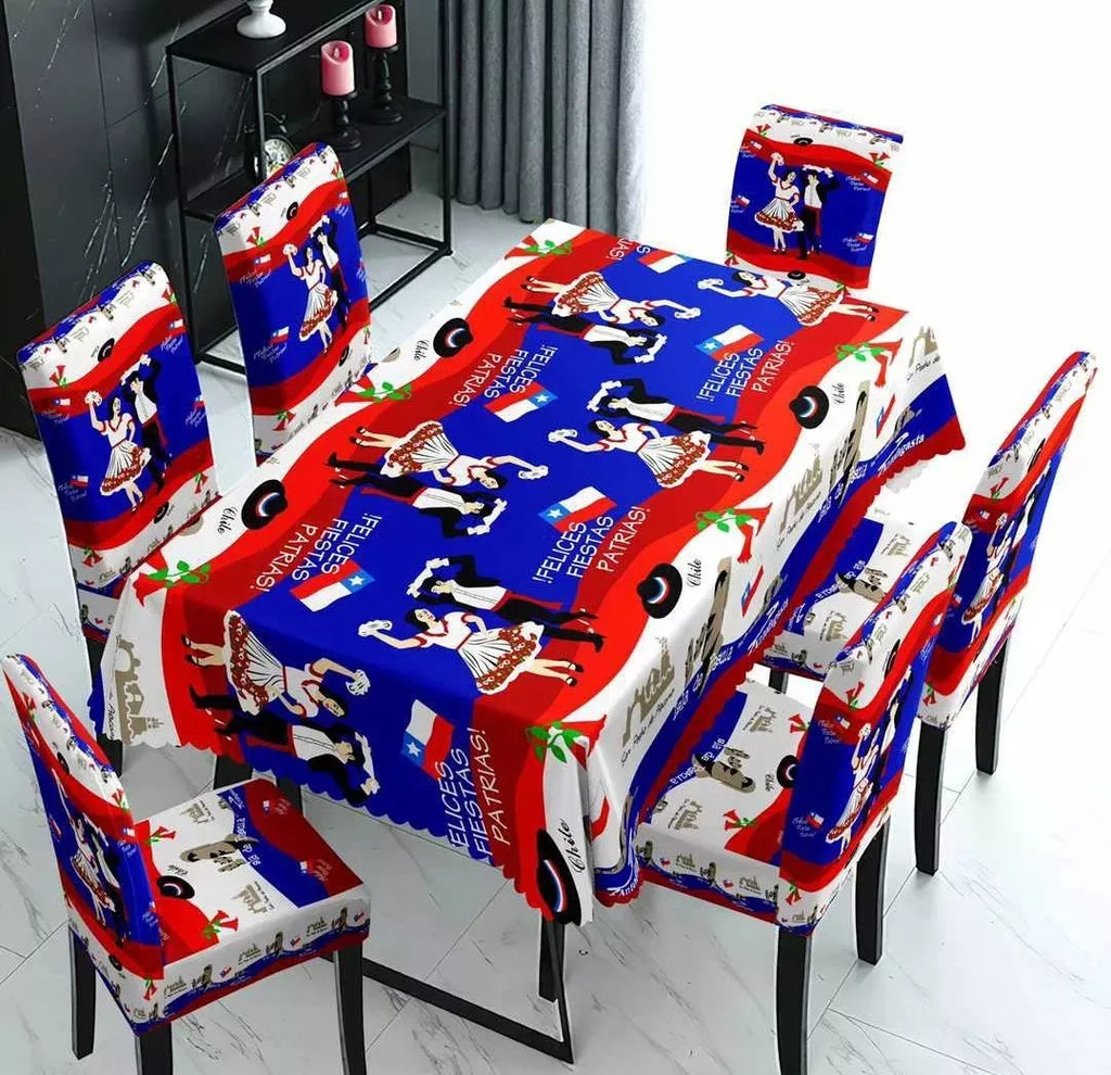🎉 ¡Set de 6 Fundas para Silla  también puedes  agregar  por 9.990 1 Funda para  mesa Fiestas Patrias!🪑✨