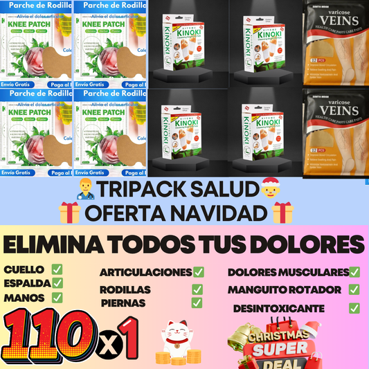 DETOX - 40 PARCHES RODILLA - 40 KINOKIS DESINTOXICANTES - 24 PARCHES ANTI VARICES