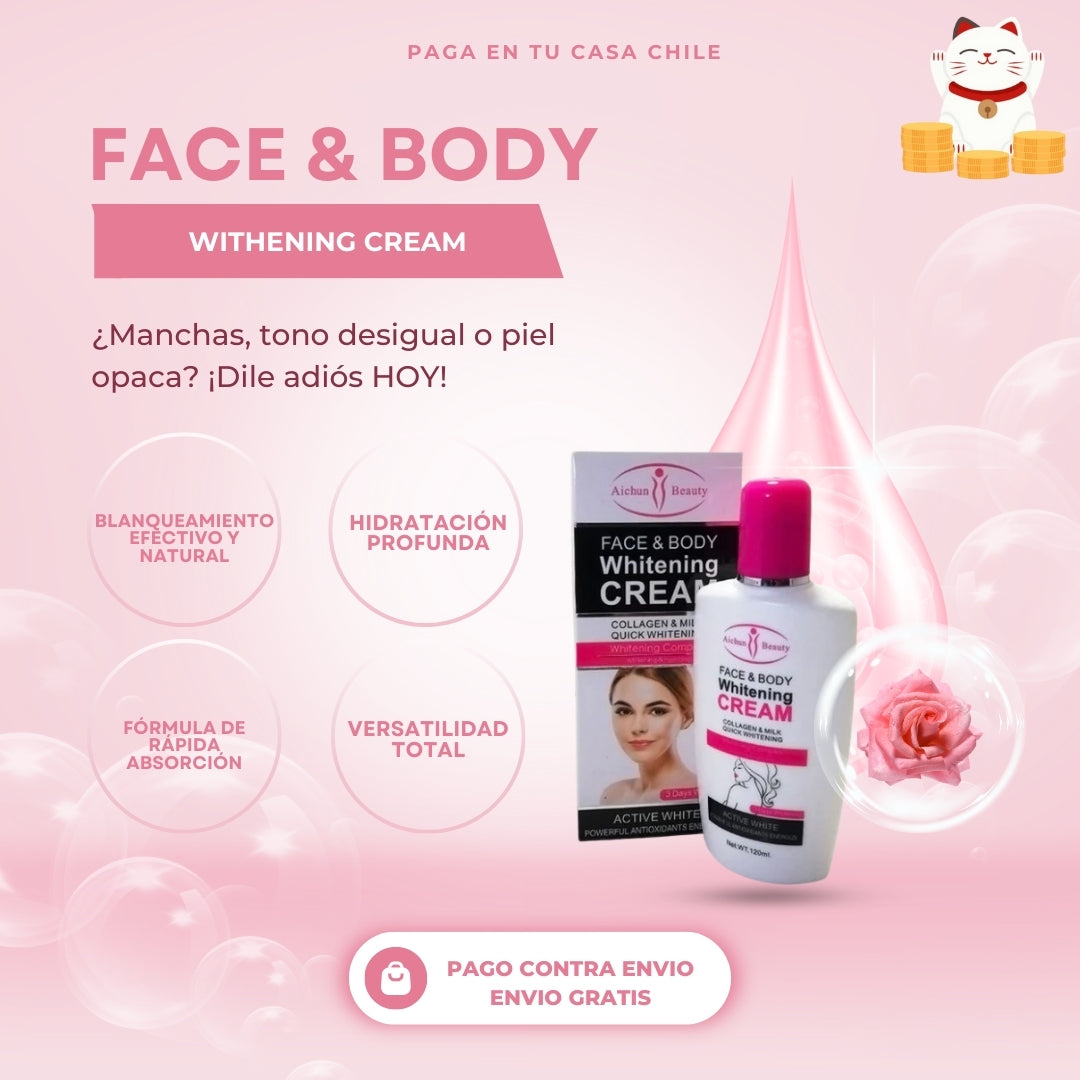 CREMA ACLARADORA PARA AXILAS , ROSTRO , RODILLAS , MANOS Y CUELLO