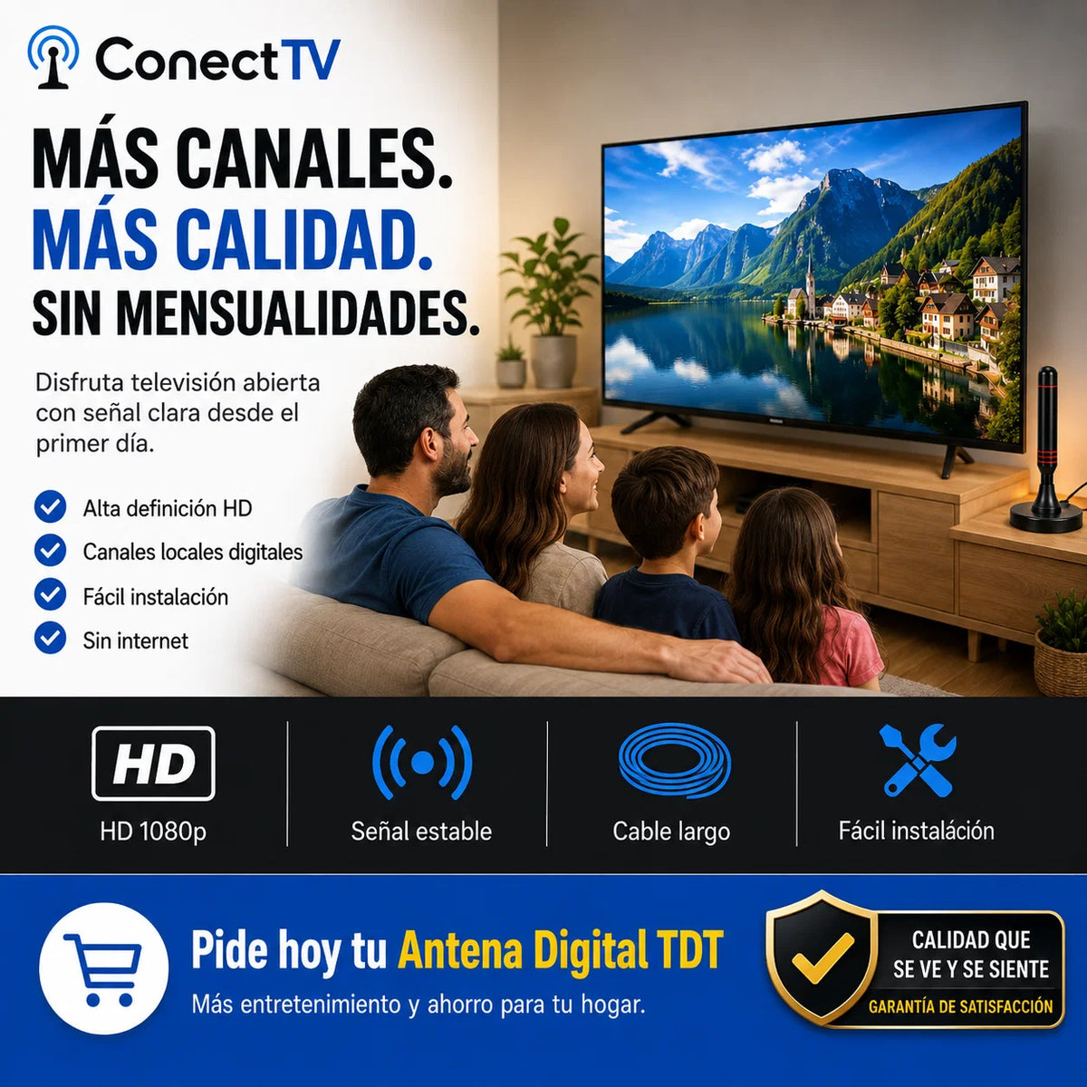 📺 Antena ConectTV™ | Canales HD Sin Mensualidades — ¡No Más VTR, Claro ni Movistar!