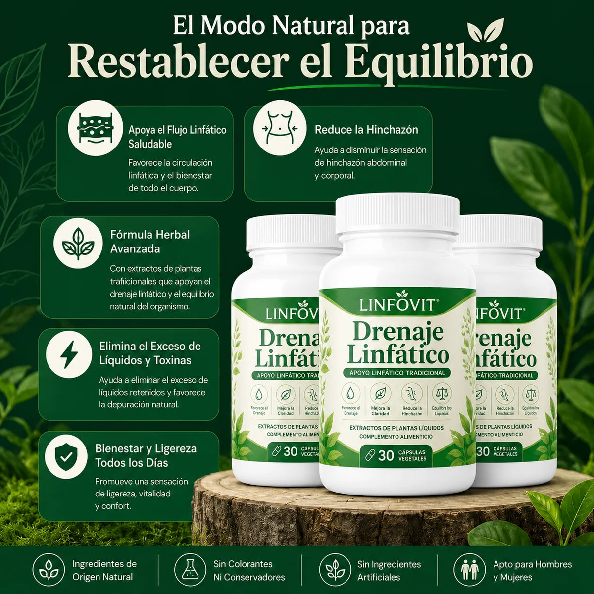 Linfovit™| Soporte Metabólico Contra Líquidos Retenidos (60 unidades)