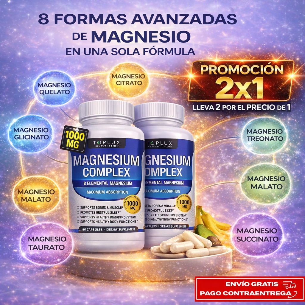⚠️ ÚLTIMAS HORAS: 2x1 en MAGNESIUM COMPLEX 8en1 | Activa tu Energía, Duerme Mejor y Elimina la Tensión – SOLO HOY